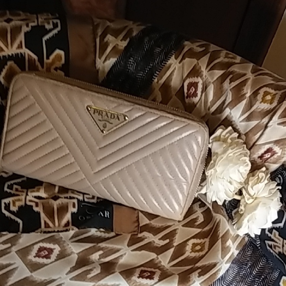 Prada Beige Quilted Women's Wallet
